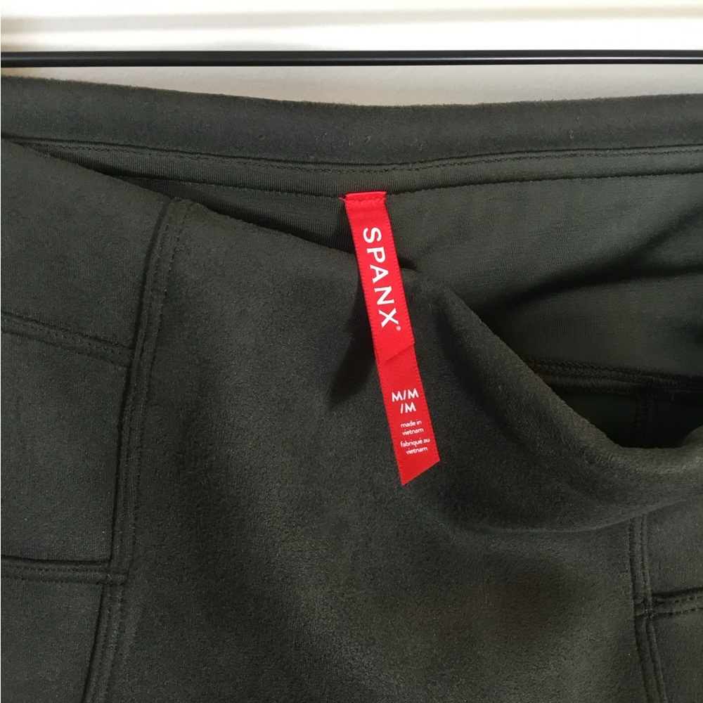 Spanx‎ Faux Suede Olive Green Leggings Pant - Picture 4 of 6